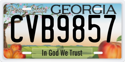 GA license plate CVB9857