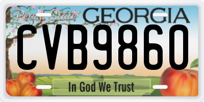 GA license plate CVB9860