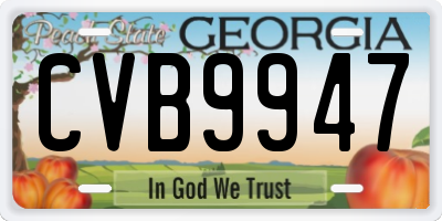 GA license plate CVB9947
