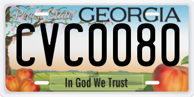 GA license plate CVC0080