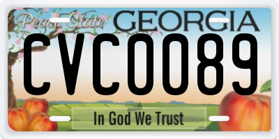 GA license plate CVC0089