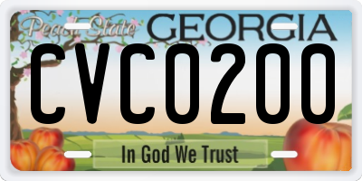 GA license plate CVC0200