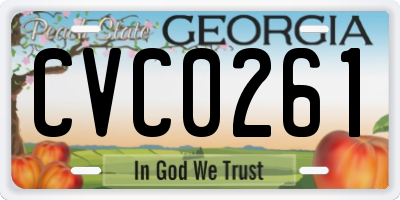 GA license plate CVC0261