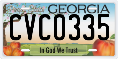 GA license plate CVC0335