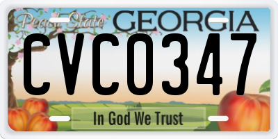 GA license plate CVC0347