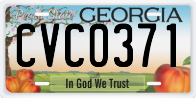 GA license plate CVC0371