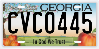 GA license plate CVC0445