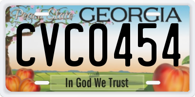 GA license plate CVC0454