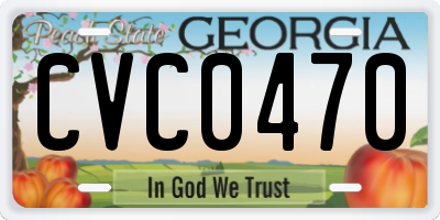 GA license plate CVC0470