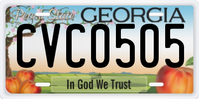 GA license plate CVC0505