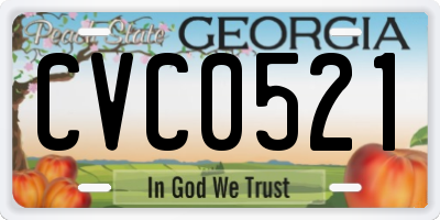 GA license plate CVC0521