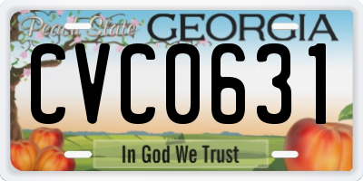 GA license plate CVC0631