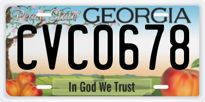 GA license plate CVC0678