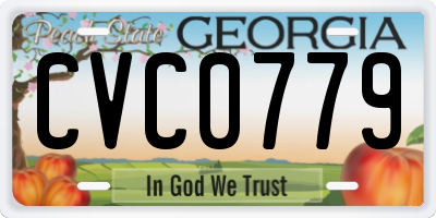 GA license plate CVC0779