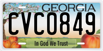 GA license plate CVC0849