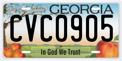 GA license plate CVC0905