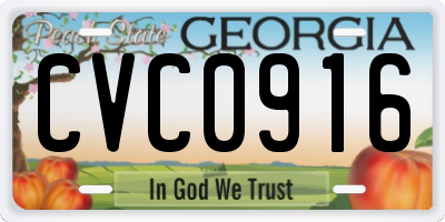 GA license plate CVC0916