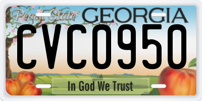 GA license plate CVC0950