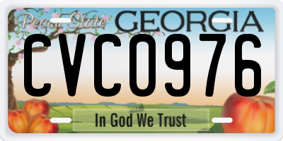GA license plate CVC0976