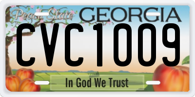 GA license plate CVC1009