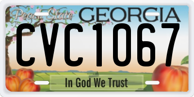 GA license plate CVC1067