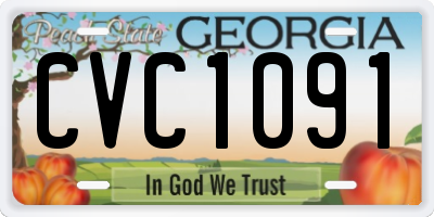 GA license plate CVC1091