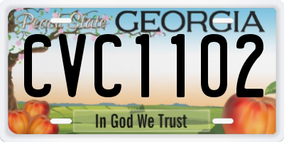 GA license plate CVC1102