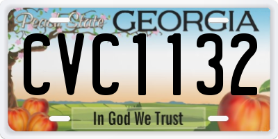 GA license plate CVC1132