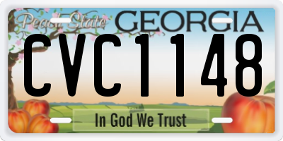 GA license plate CVC1148