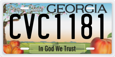 GA license plate CVC1181