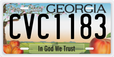 GA license plate CVC1183