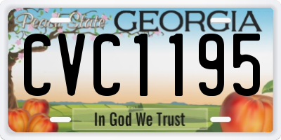 GA license plate CVC1195
