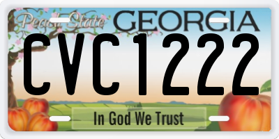 GA license plate CVC1222