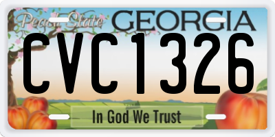 GA license plate CVC1326