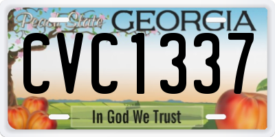 GA license plate CVC1337