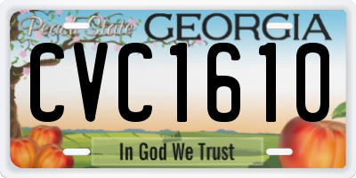 GA license plate CVC1610