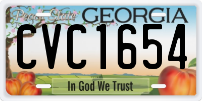 GA license plate CVC1654