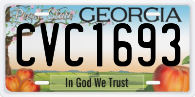 GA license plate CVC1693