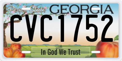 GA license plate CVC1752