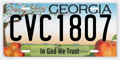 GA license plate CVC1807