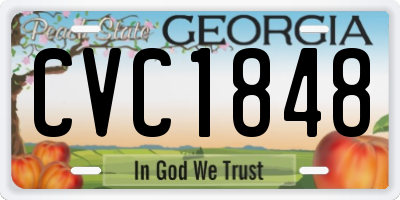 GA license plate CVC1848