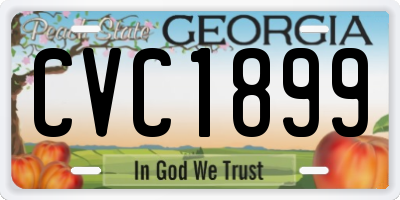 GA license plate CVC1899
