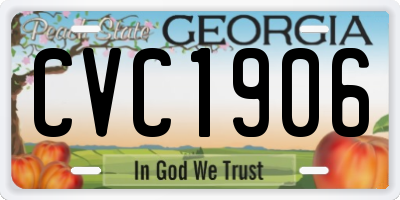 GA license plate CVC1906
