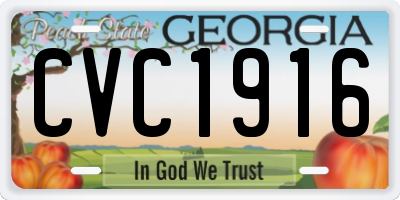 GA license plate CVC1916