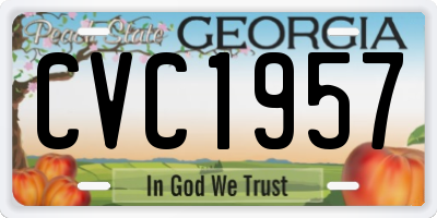 GA license plate CVC1957