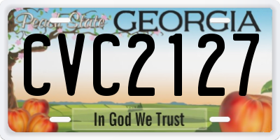 GA license plate CVC2127