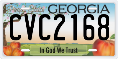 GA license plate CVC2168