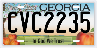 GA license plate CVC2235