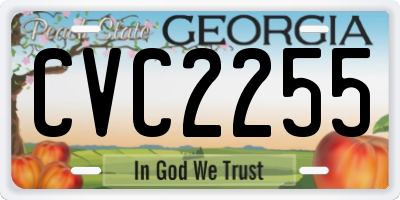 GA license plate CVC2255