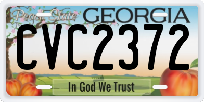 GA license plate CVC2372